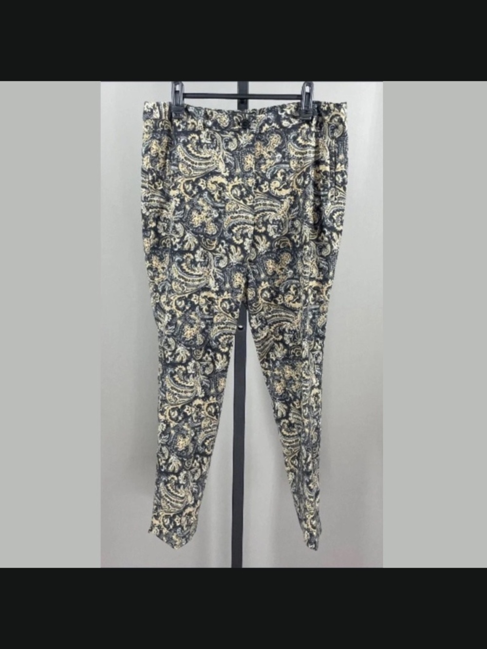NEW Talbots Pants Womens 6 petite black tan floral paisley Hampshire straight